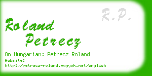 roland petrecz business card